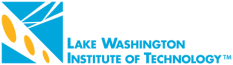 Logo of Lake Washington Institute of Technology in blue and black.
