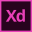 Adobe XD logo with pink letters on dark background.