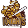 Logo of the Knights Baseball team featuring a stylized knight and bat.